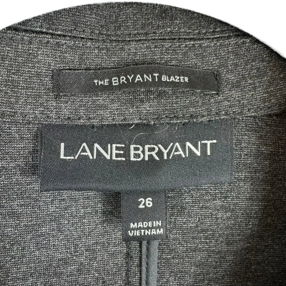 Lane Bryant Dark Gray The Bryant Blazer Knit Buttoned Single Breasted Stretch 26 - Picture 4 of 6